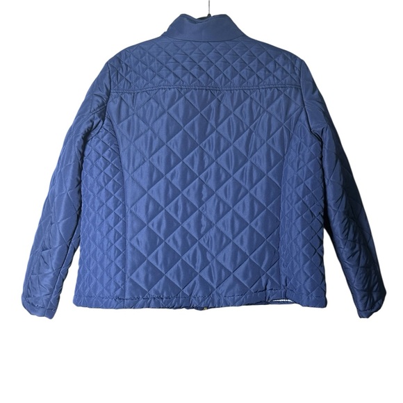St. John’s Bay Blue Quilted Jacket Snap Front Lightweight Coat - Picture 2 of 10